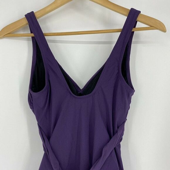 Lands End Swimsuit V-neck Tie Waist Belt - Picture 4 of 7